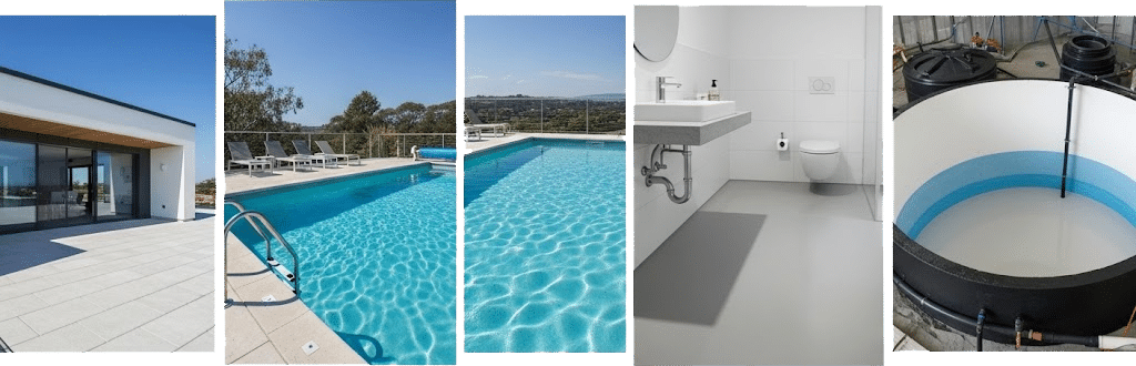 Obras de impermeabilização da Dry Solutions: terraço, piscinas, banheiro e reservatório