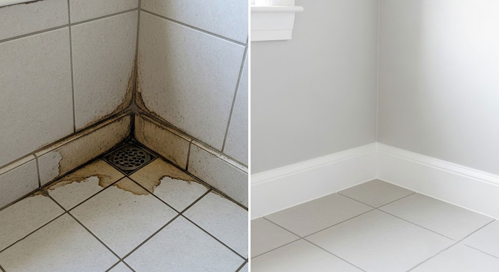 Banheiro com piso impermeabilizado antes do revestimento
